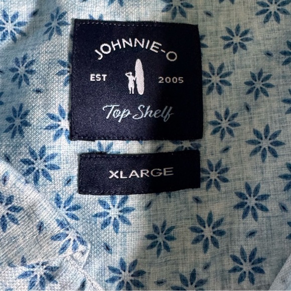 Johnnie-O Montage long sleep button front shirt Gulf Blue Top Shelf XL - Picture 6 of 9